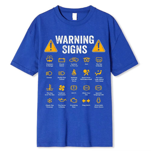 Funny Driving Warning Signs 101 Auto Mechanic Gift Driver T-Shirt Oversized Casual T Shirt Cotton Mens Tops Tees Cotton Clothing - maggiplanet.net