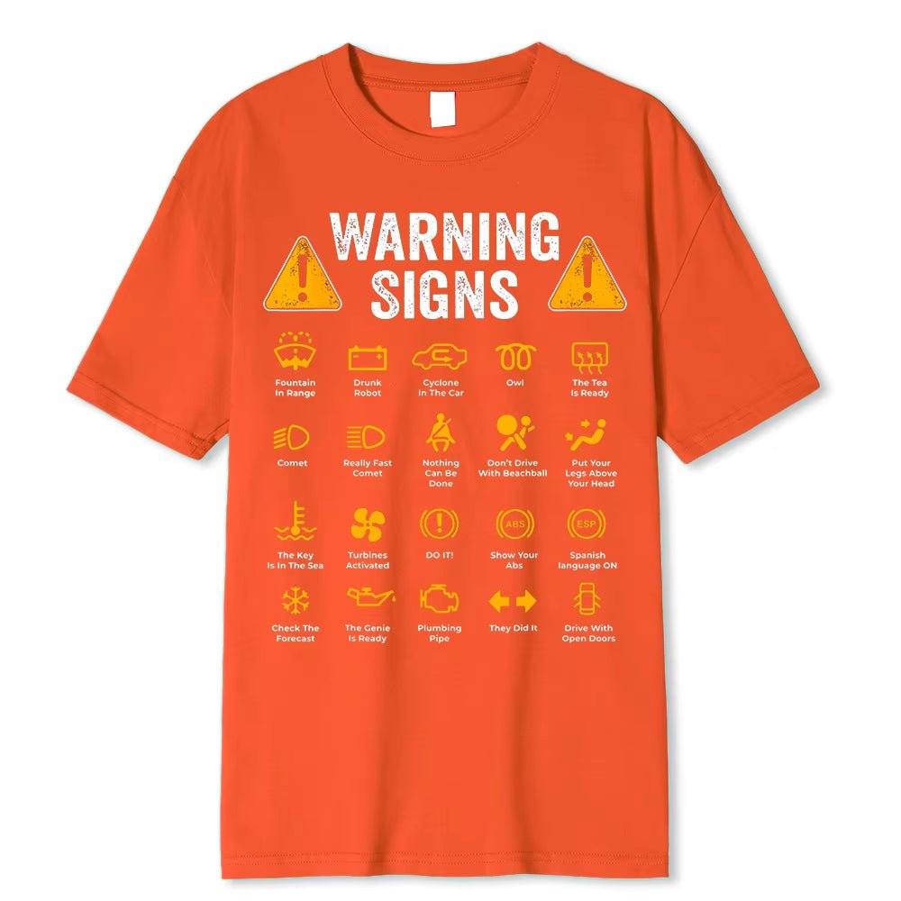 Funny Driving Warning Signs 101 Auto Mechanic Gift Driver T-Shirt Oversized Casual T Shirt Cotton Mens Tops Tees Cotton Clothing - maggiplanet.net