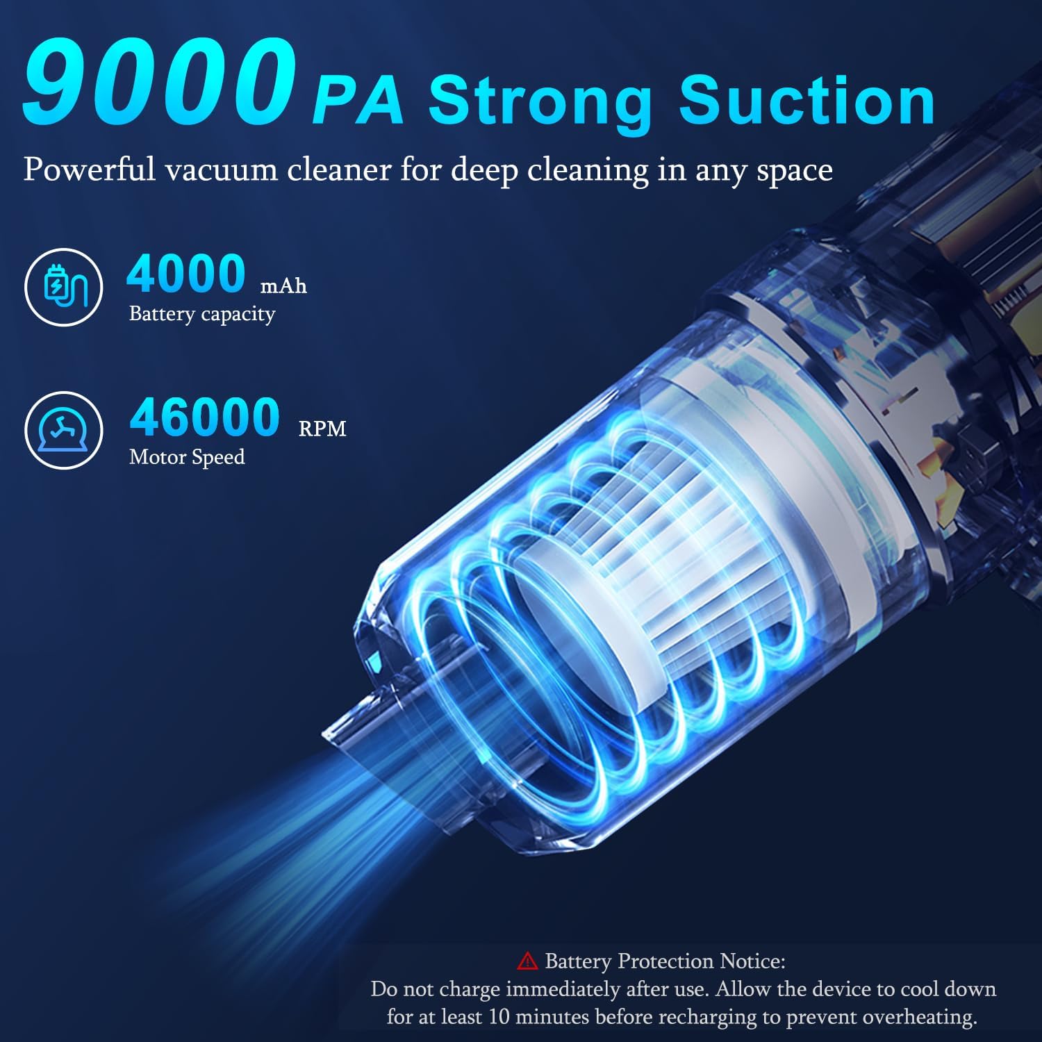 Handheld Car Vacuum Cleaner, 9000Pa Vacuum Cleaner and Air Duster, 120W High Power Hand Held Vacuum with LED Light and Multi - Nozzles for Car, Home, Office, Pet - maggiplanet.net