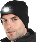 LED Lighted Beanie, Unisex Warm Knitted Hat, Rechargeable Headlamp Cap for Outdoors, Tech Gift for Men Dad Father Him - maggiplanet.net