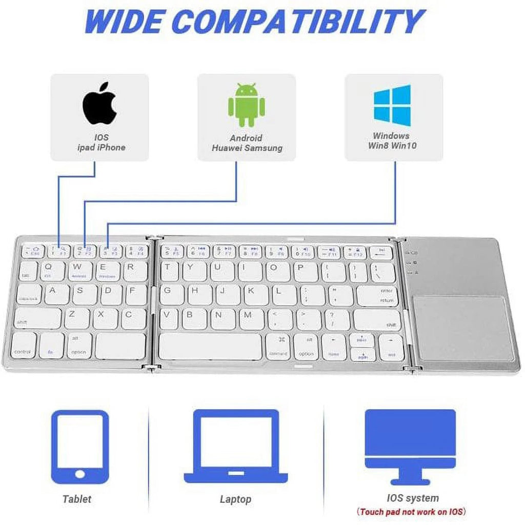 Portable Wireless Keyboard with Touchpad, Gray - maggiplanet.net