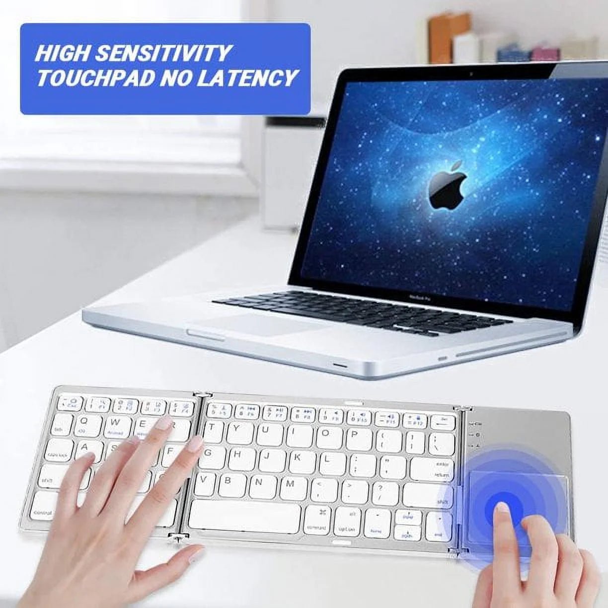 Portable Wireless Keyboard with Touchpad, Gray - maggiplanet.net