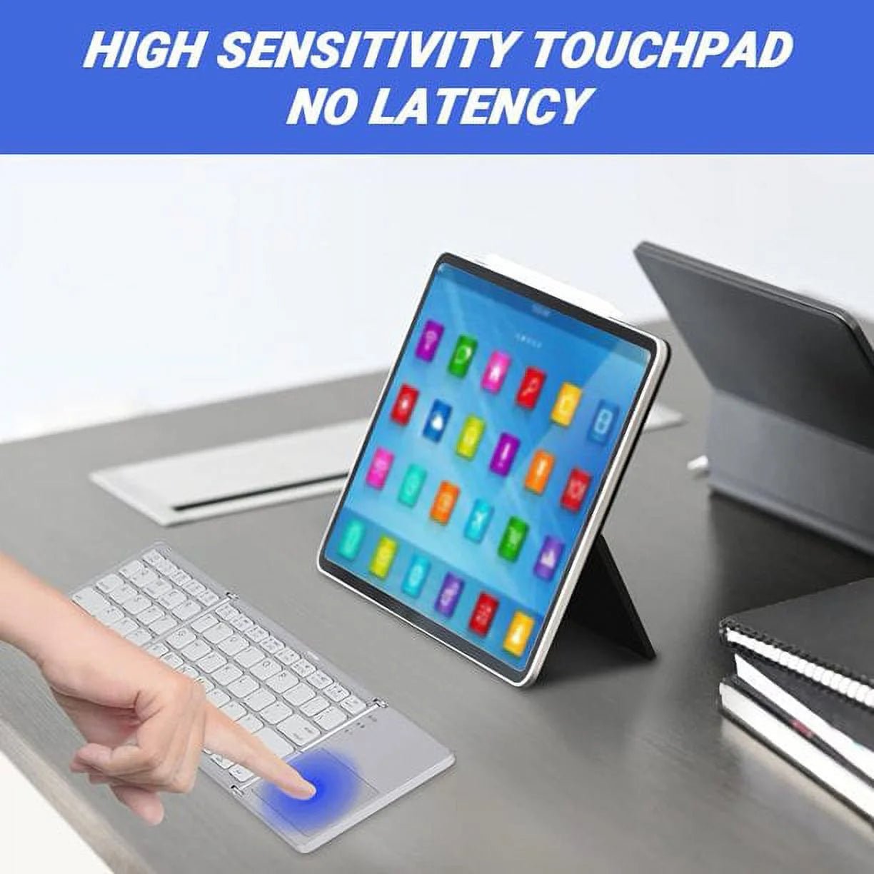Portable Wireless Keyboard with Touchpad, Gray - maggiplanet.net