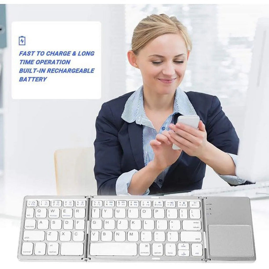 Portable Wireless Keyboard with Touchpad, Gray - maggiplanet.net